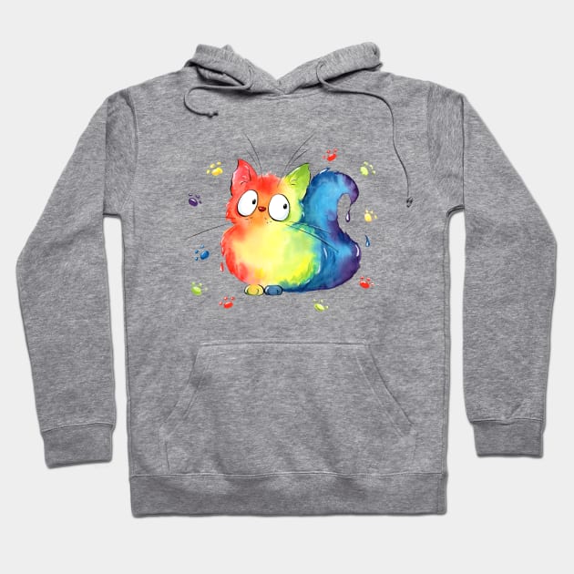 Rainbow Cat Hoodie by Alyona Shilina